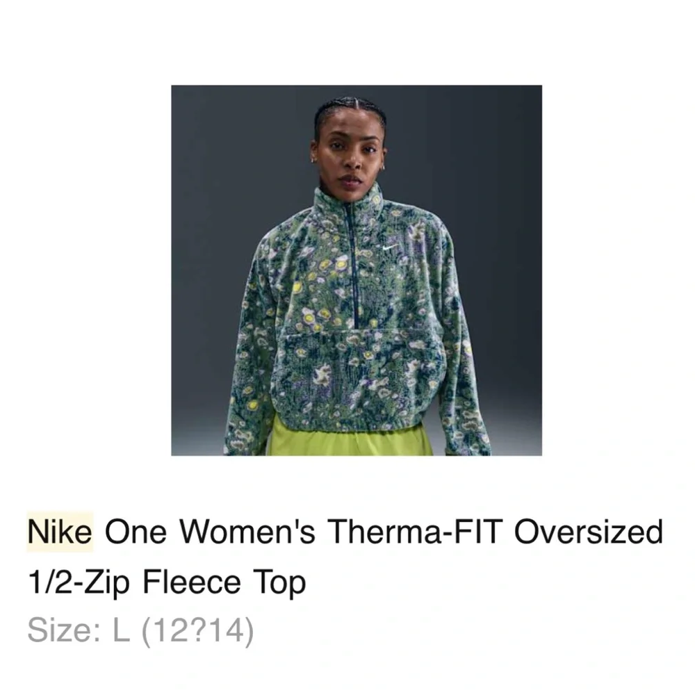 Nike Therma FIT Oversized 1/2 Zip Fleece in RARE Blue Void / Space Purple Color - Picture 2 of 2